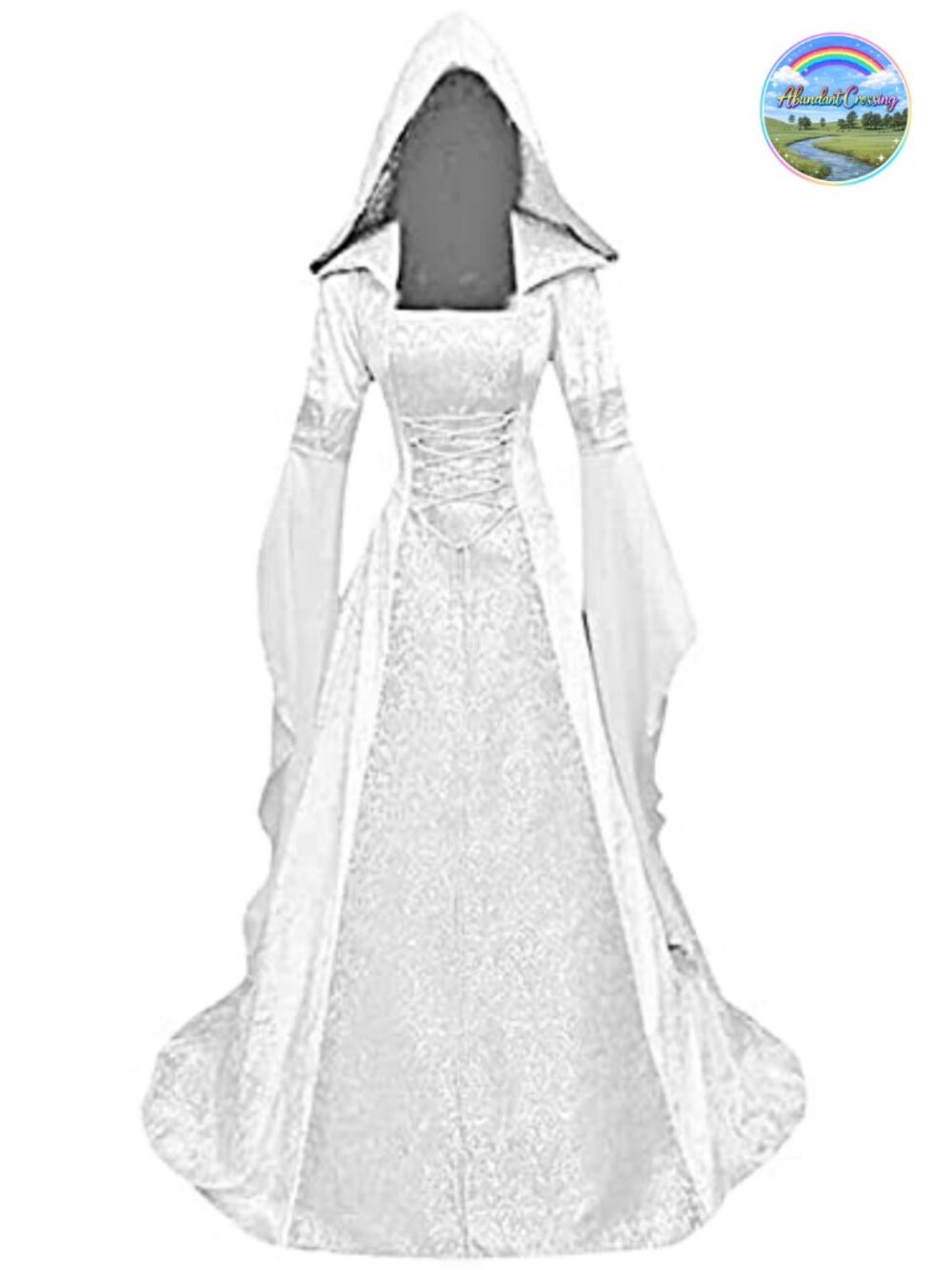 Womens Gothic Hooded Witch Dress Medieval Victorian Halloween Costume